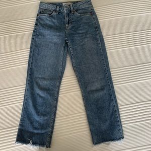Topshop petit raw hem jeans